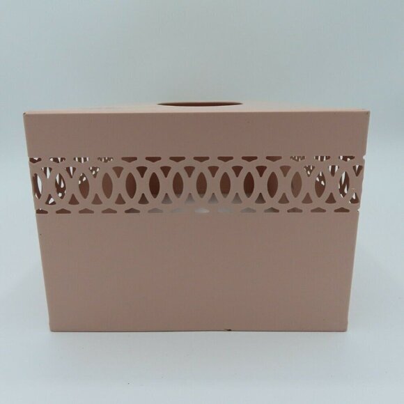Simply Shabby Chic Tissue Box Cover Pink Rose Flower Floral Metal Rachel Ashwell - Picture 4 of 10